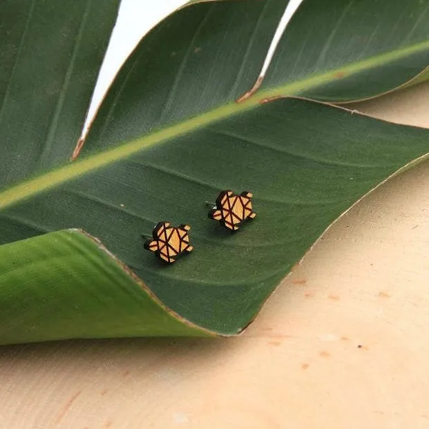 Moko Wooden Geometric Earrings