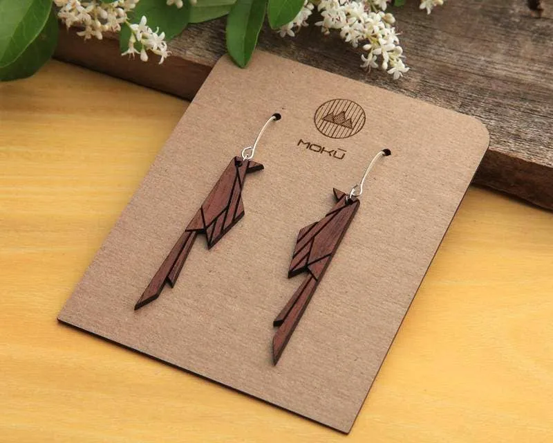 Moko Wooden Geometric Earrings