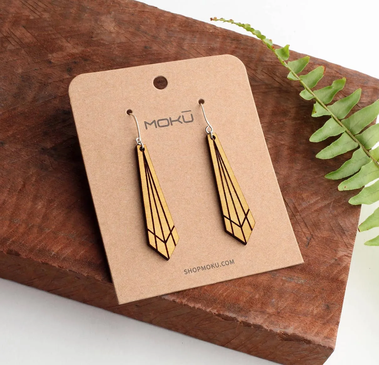 Moko Wooden Geometric Earrings