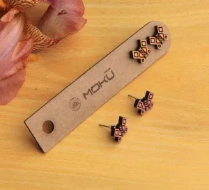 Moko Wooden Geometric Earrings