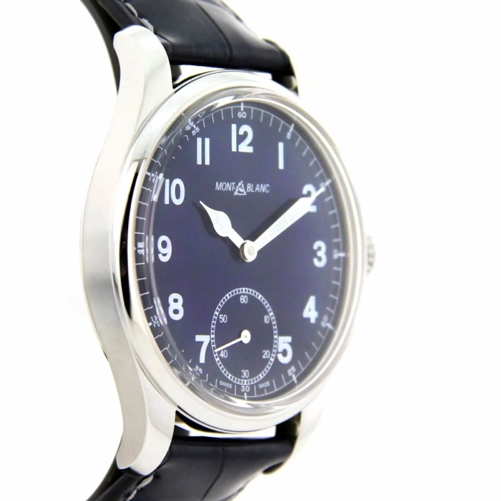 Montblanc Watch 1858 Manual Small Second 44mm Blue Manual Charge Steel 113702