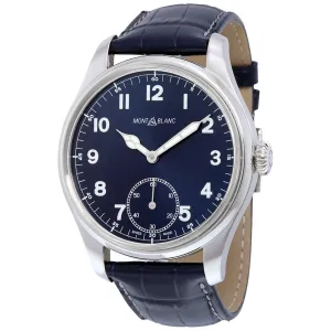 Montblanc Watch 1858 Manual Small Second 44mm Blue Manual Charge Steel 113702