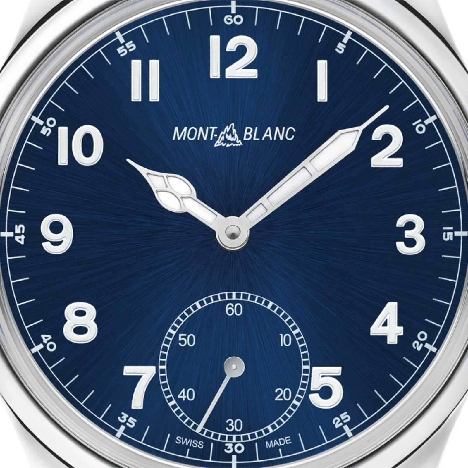 Montblanc Watch 1858 Manual Small Second 44mm Blue Manual Charge Steel 113702
