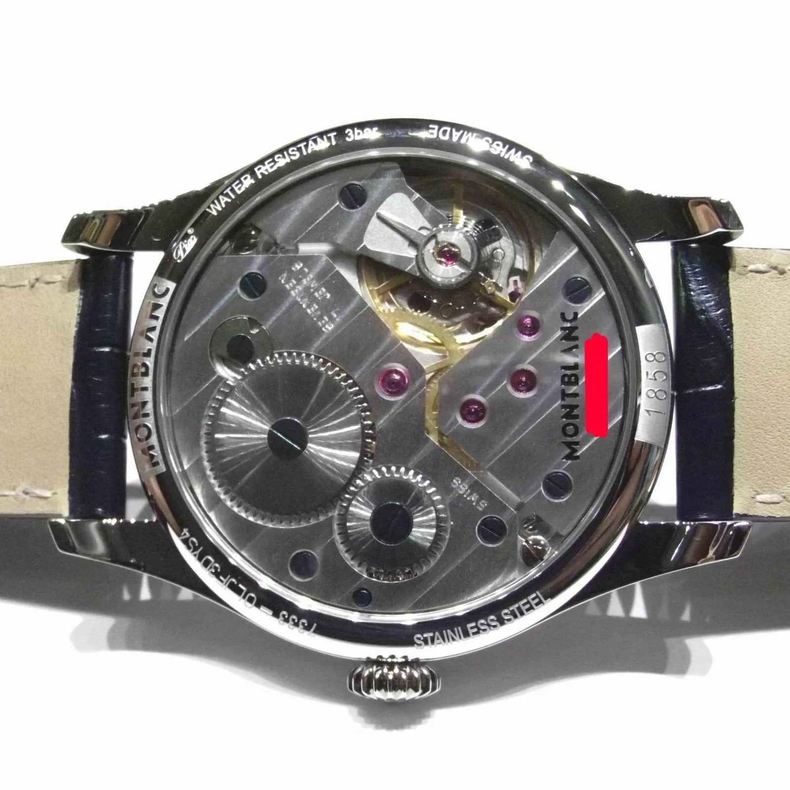 Montblanc Watch 1858 Manual Small Second 44mm Blue Manual Charge Steel 113702