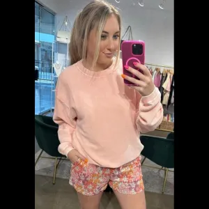 MoonRyder Pink Flower Sequin Shorts