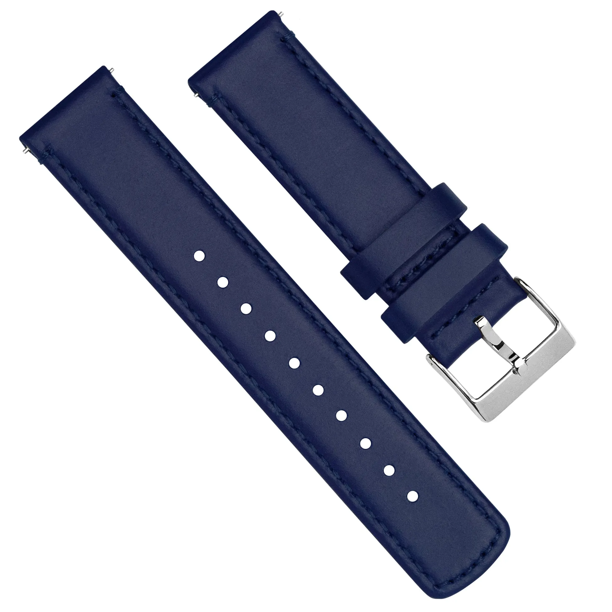 Moto 360 Gen2 Navy Blue Leather Stitching Watch Band