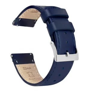 Moto 360 Gen2 Navy Blue Leather Stitching Watch Band