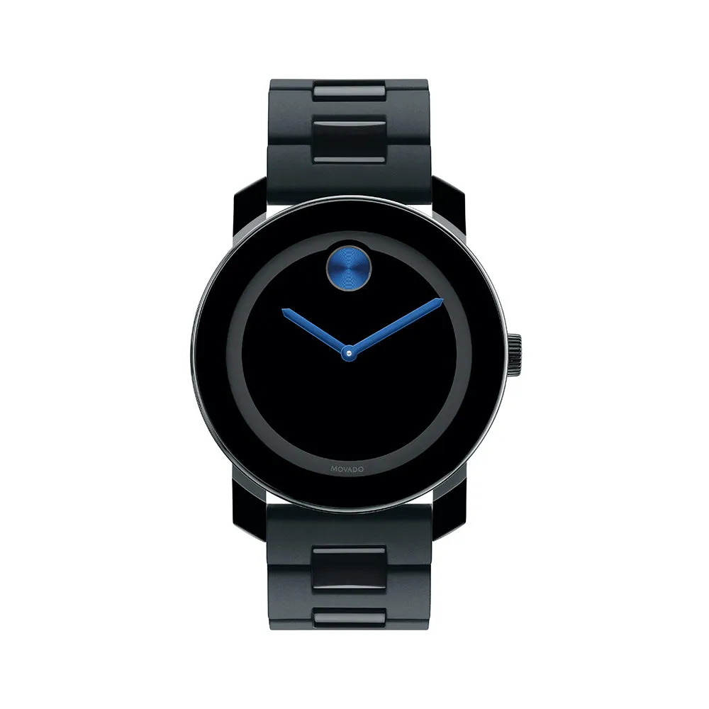 Movado Bold Men's Watch Black Tone Case Quartz