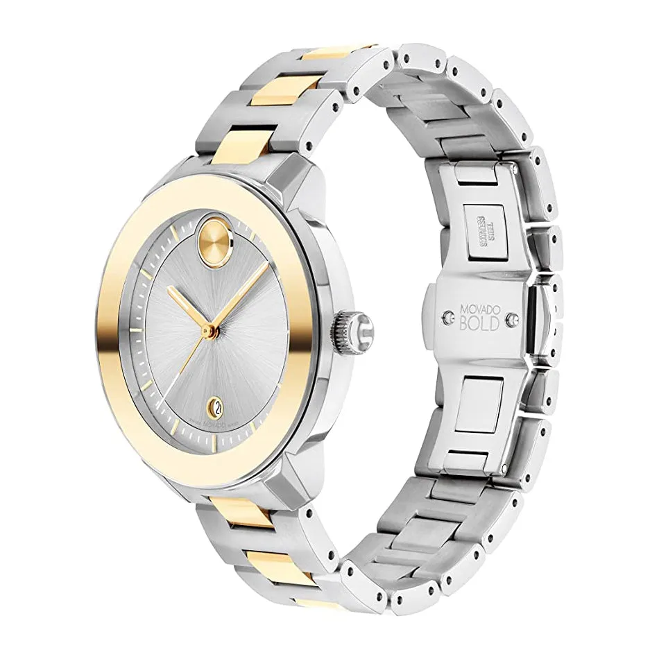 Movado Bold Women's Watch Gold & Silver Tone Case Quartz