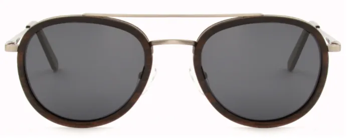 Mr. Jones / Metal x Wood Sunglasses / Ebony / Polarized Lenses