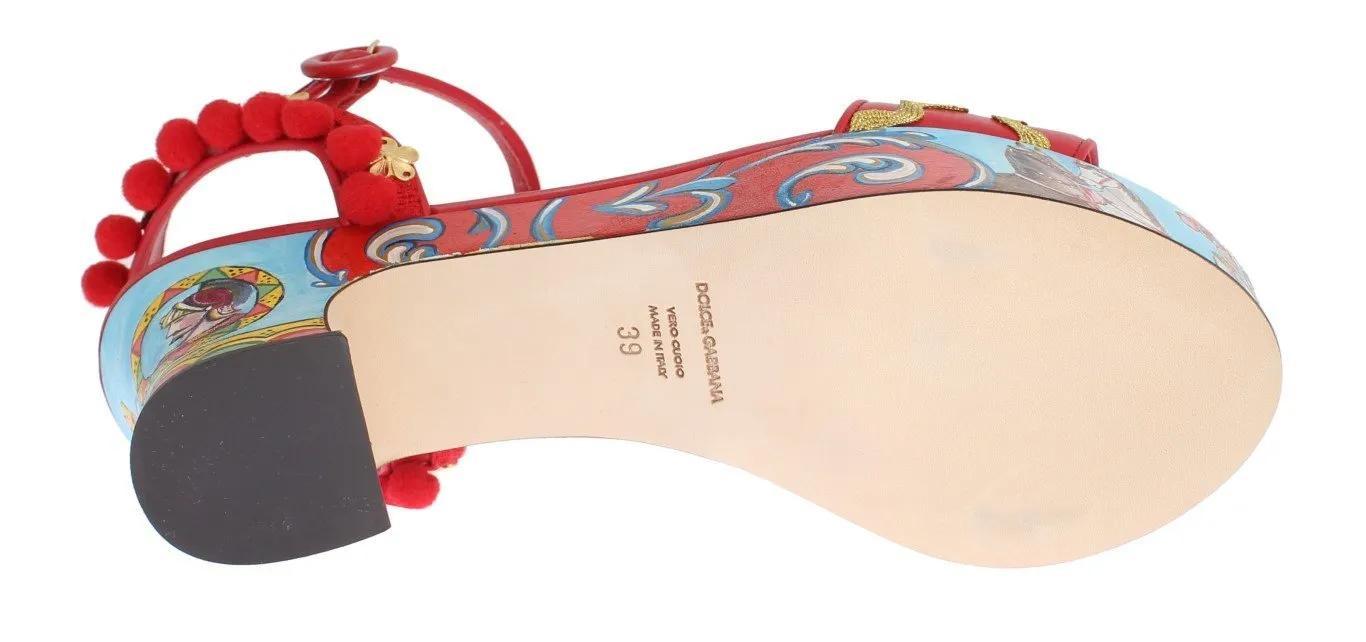 Multicolor Handpainted Carretto Platform Heel