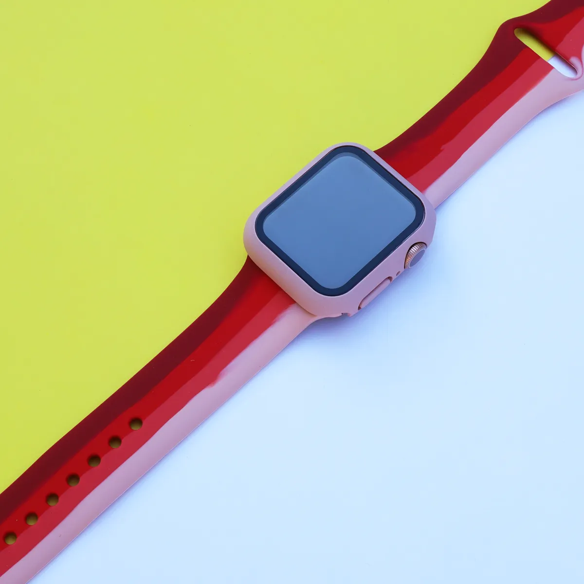 Multicolor Striped Silicone Apple Watch Band