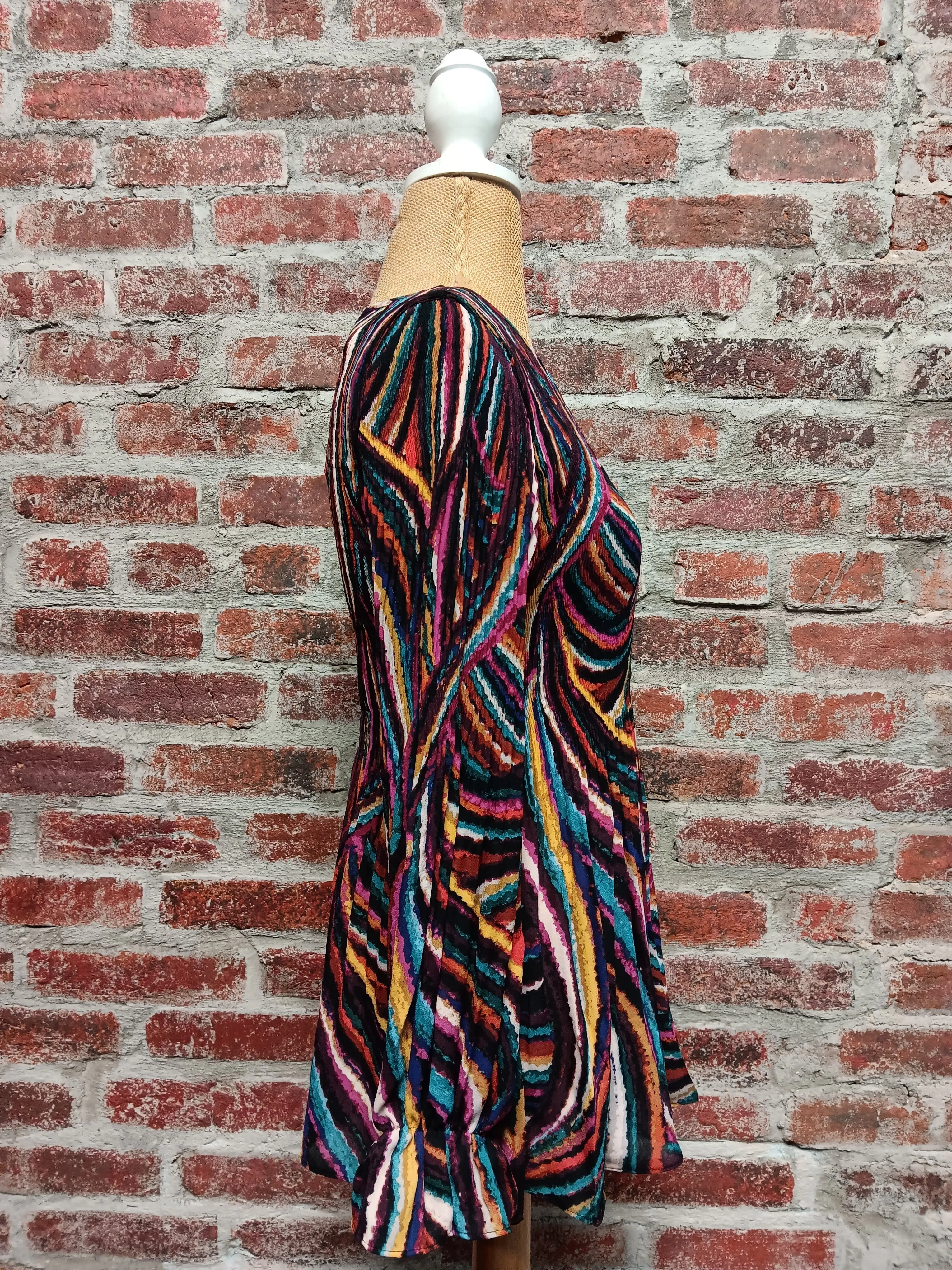 Multicolored Swirl Long Sleeve Blouse