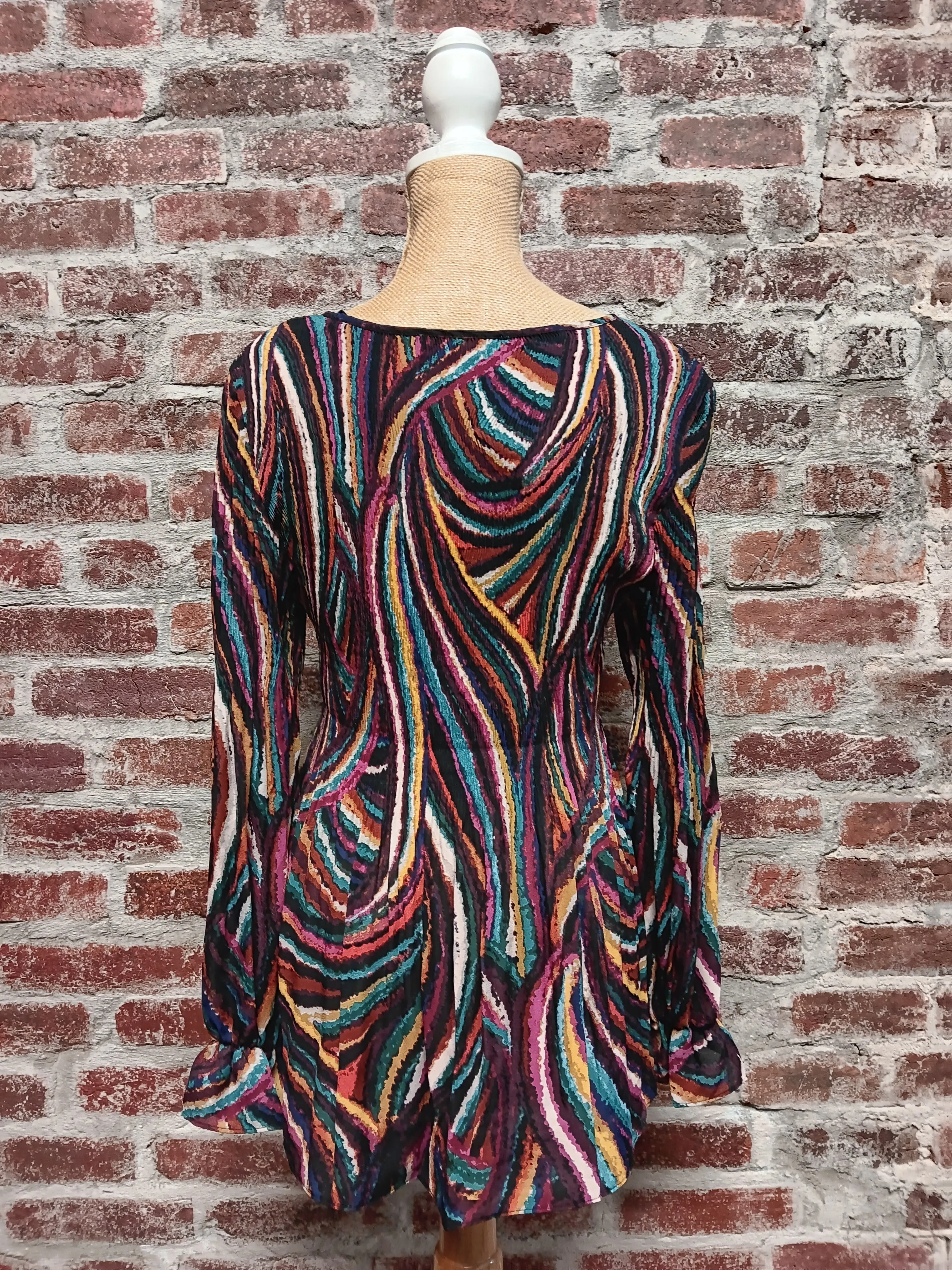 Multicolored Swirl Long Sleeve Blouse