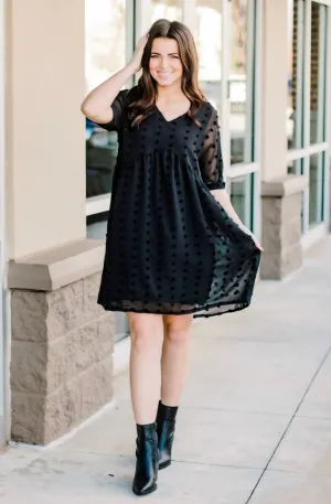 My Forever Pick Swiss Dot Dress in Black