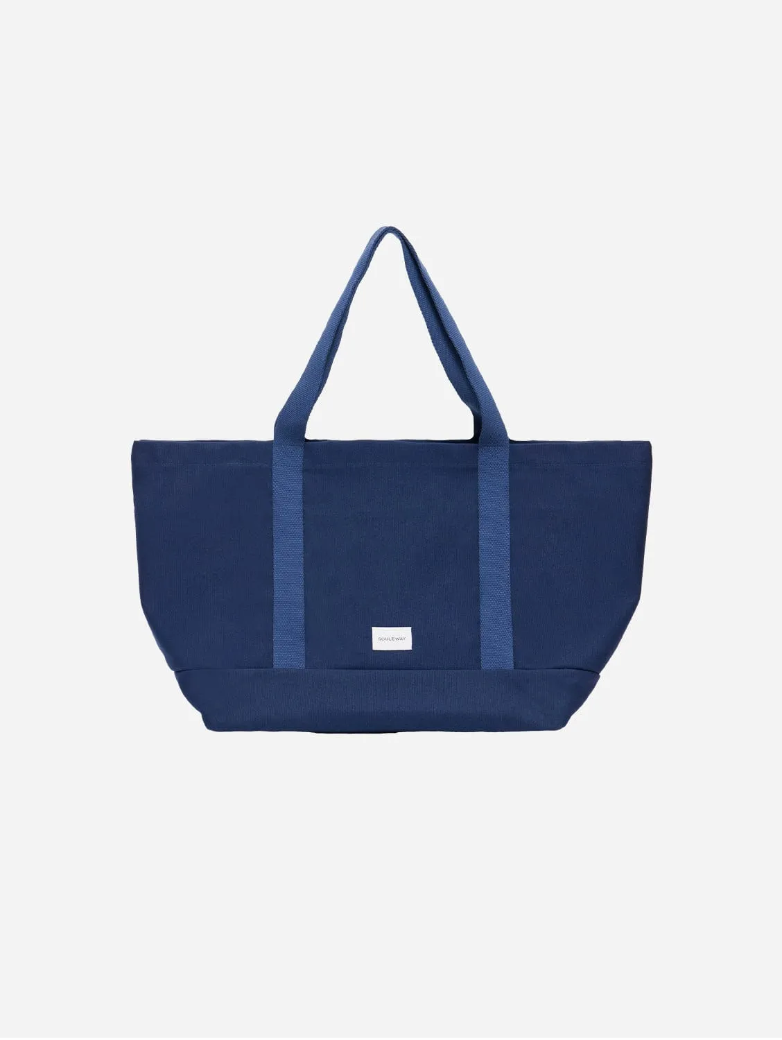 Natural Cotton Canvas Beach Bag | Navy