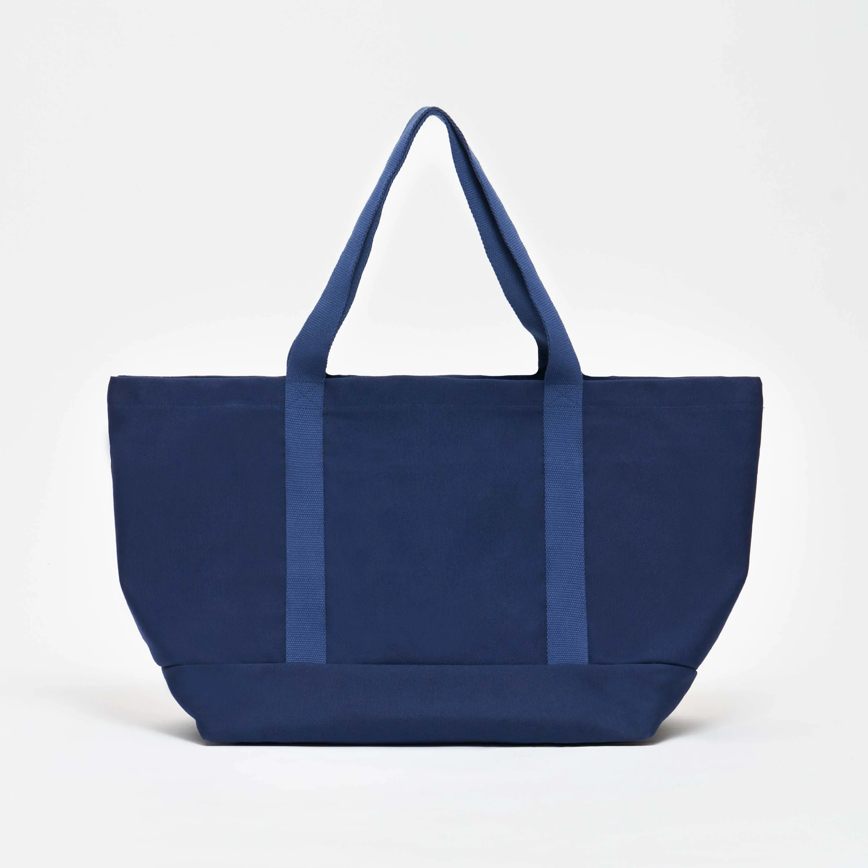 Natural Cotton Canvas Beach Bag | Navy