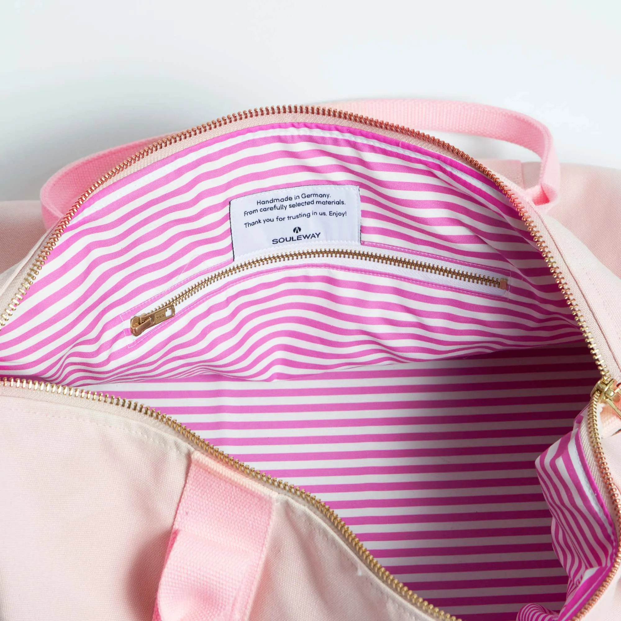 Natural Cotton Canvas Vegan Weekender | Blush Pink