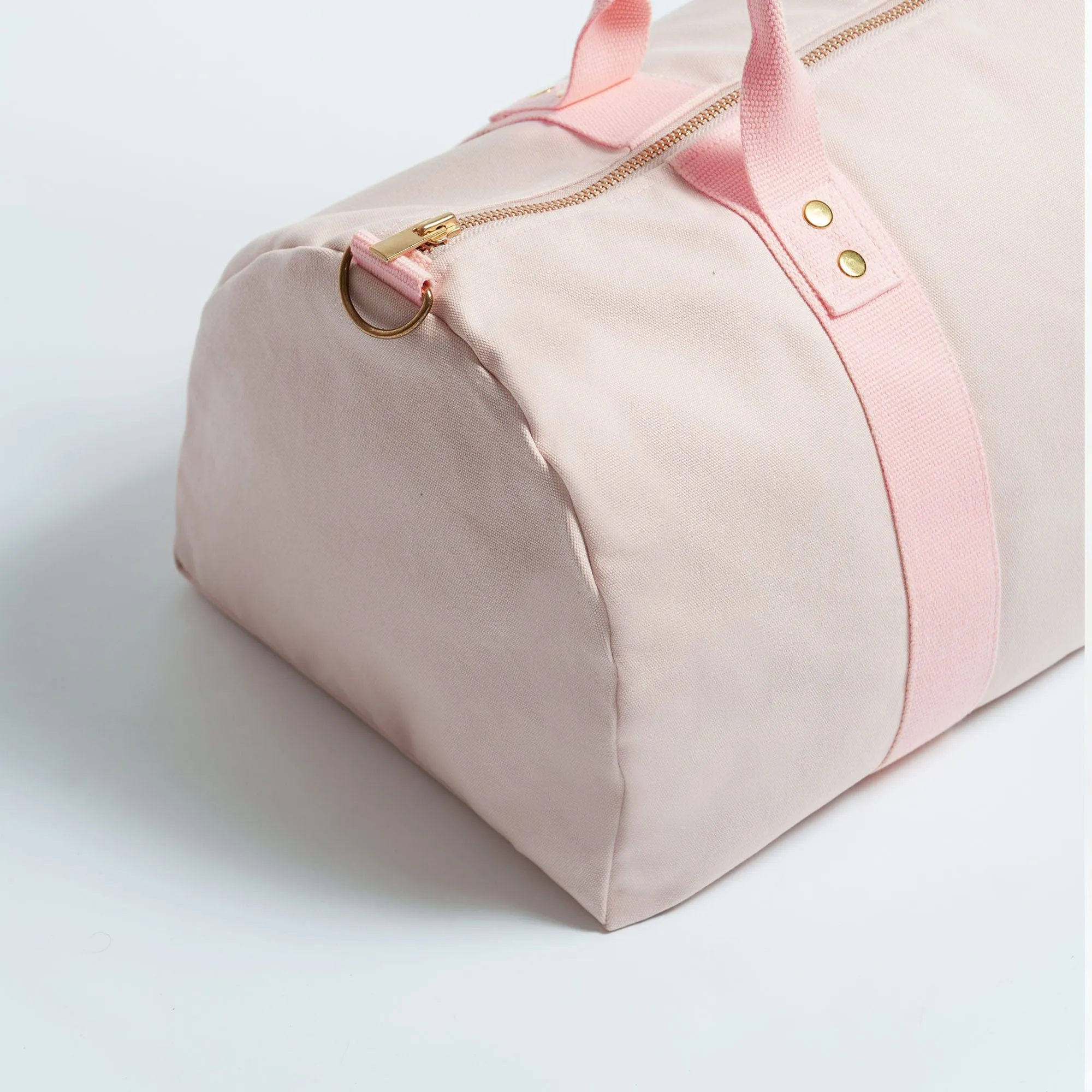Natural Cotton Canvas Vegan Weekender | Blush Pink