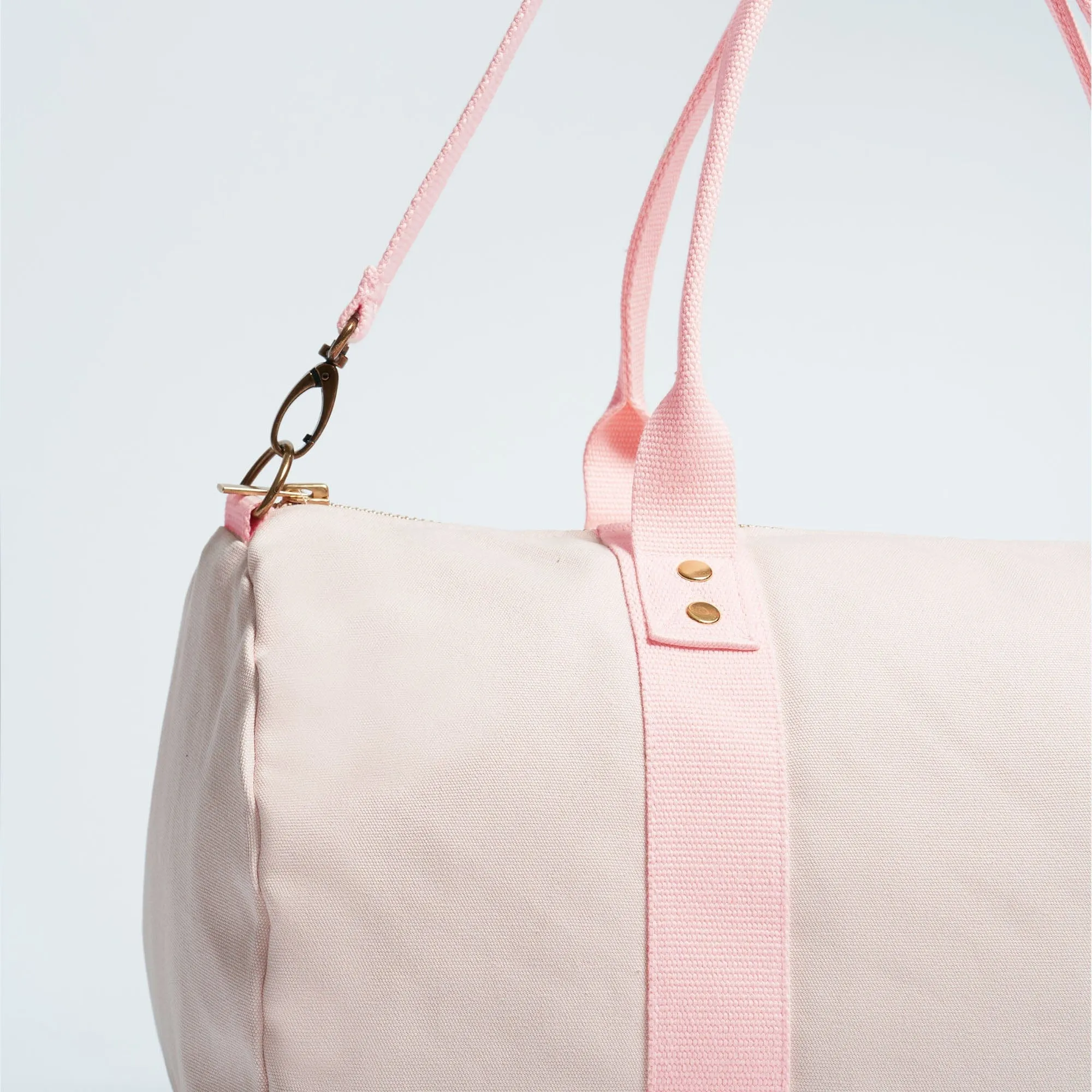 Natural Cotton Canvas Vegan Weekender | Blush Pink