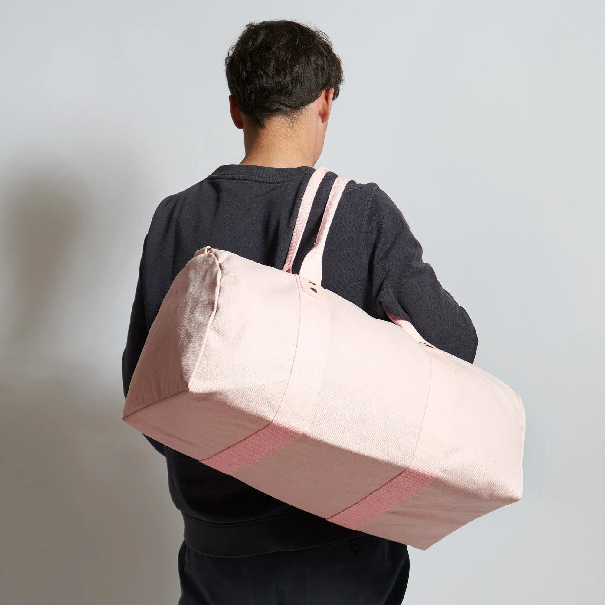 Natural Cotton Canvas Vegan Weekender | Blush Pink