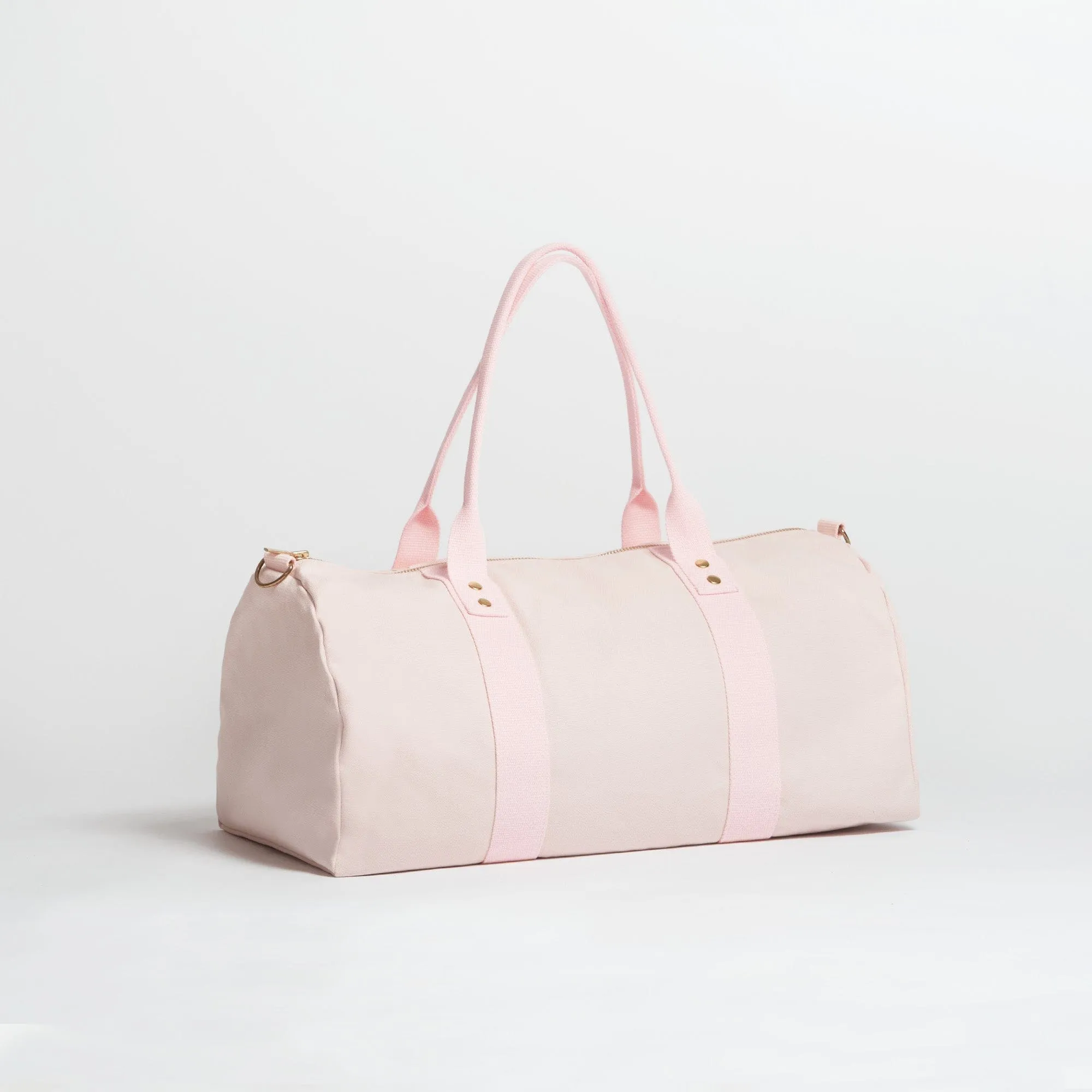 Natural Cotton Canvas Vegan Weekender | Blush Pink
