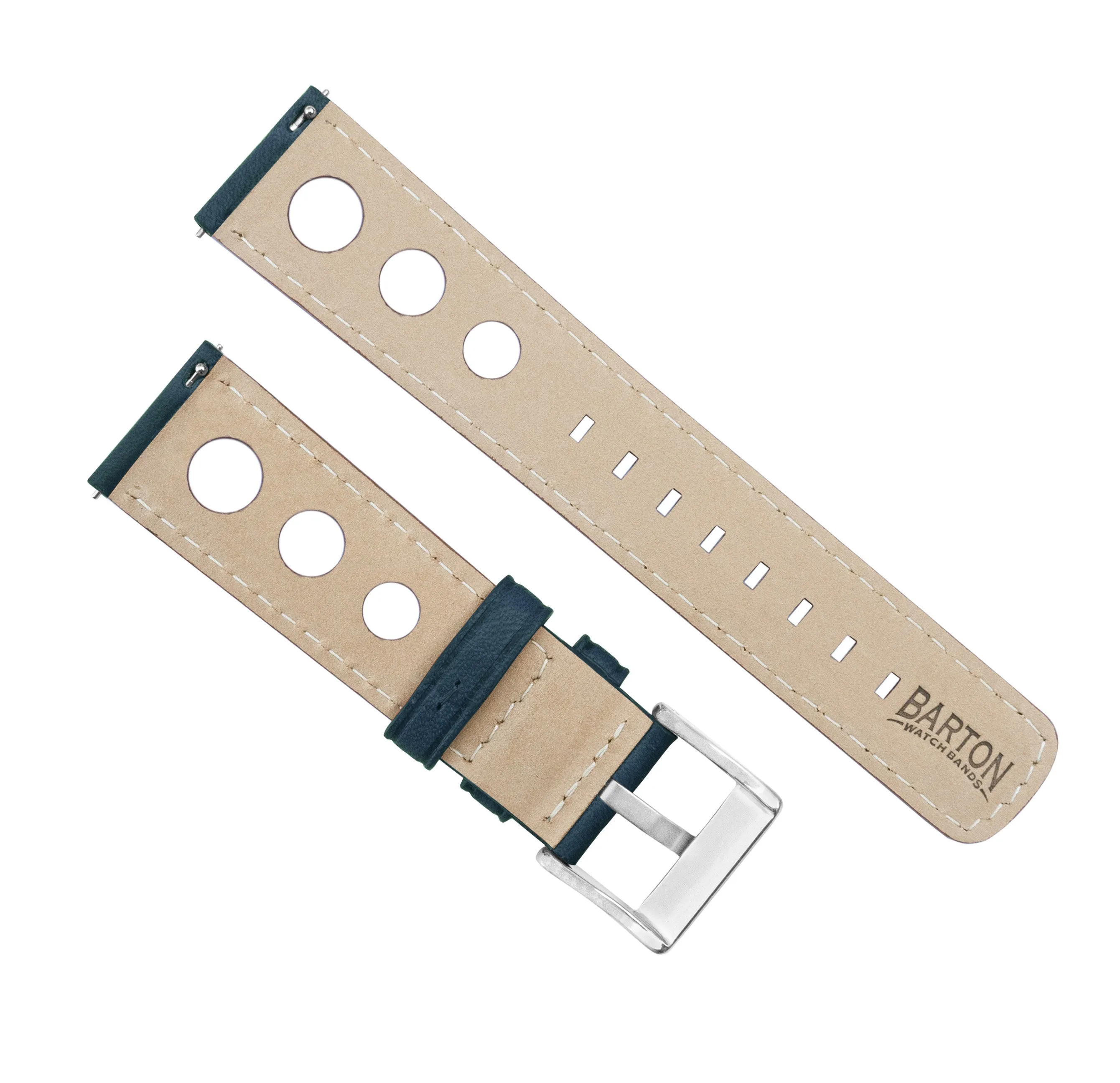 Navy Blue Rally Horween Leather Watch Band (19mm, 21mm, 23mm, 24mm SALE)