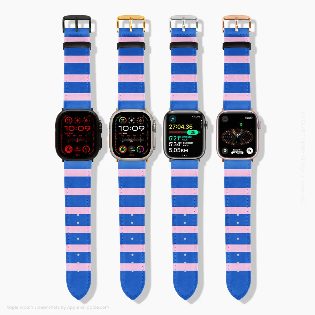 Navy Pink Stripe - Apple Watch Band