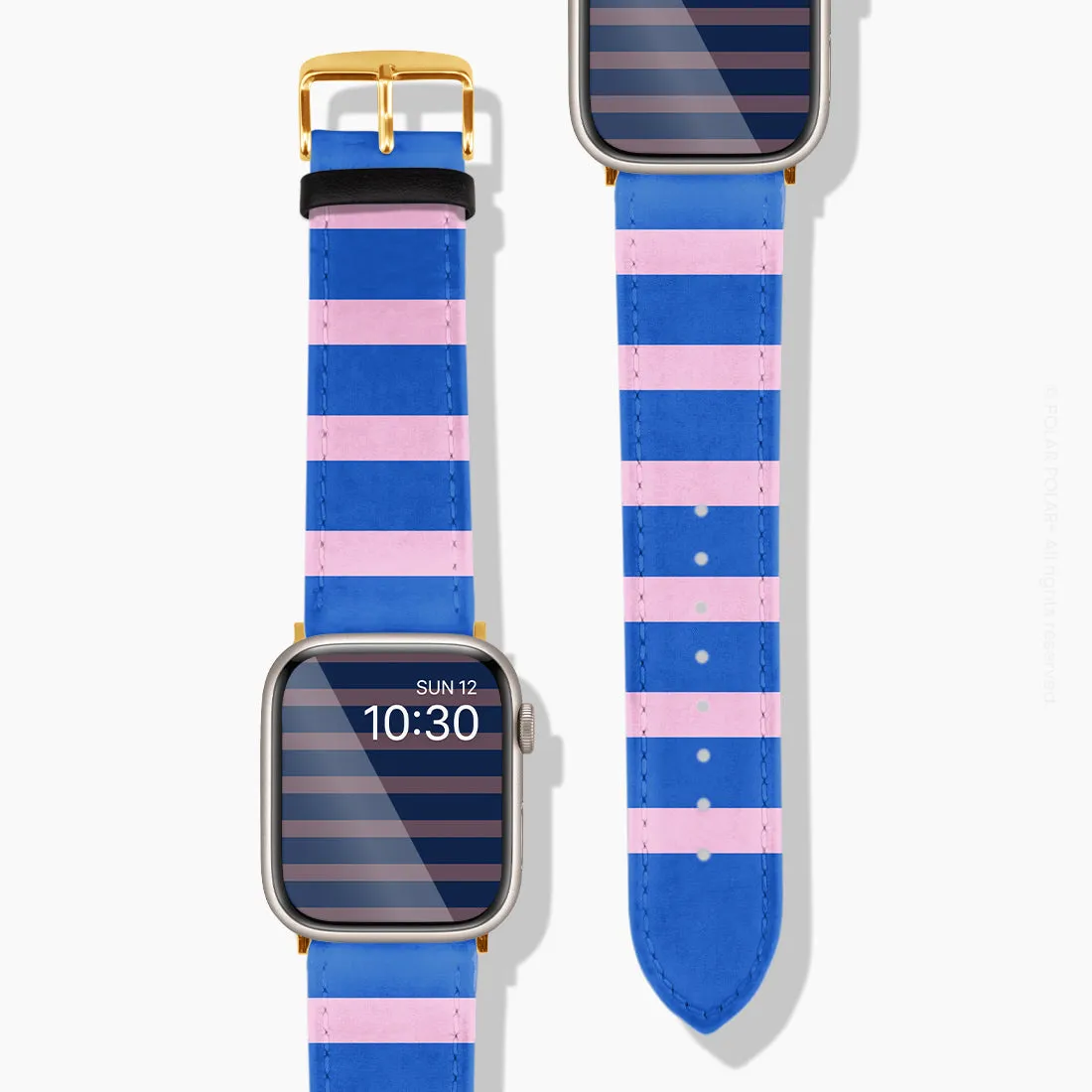 Navy Pink Stripe - Apple Watch Band