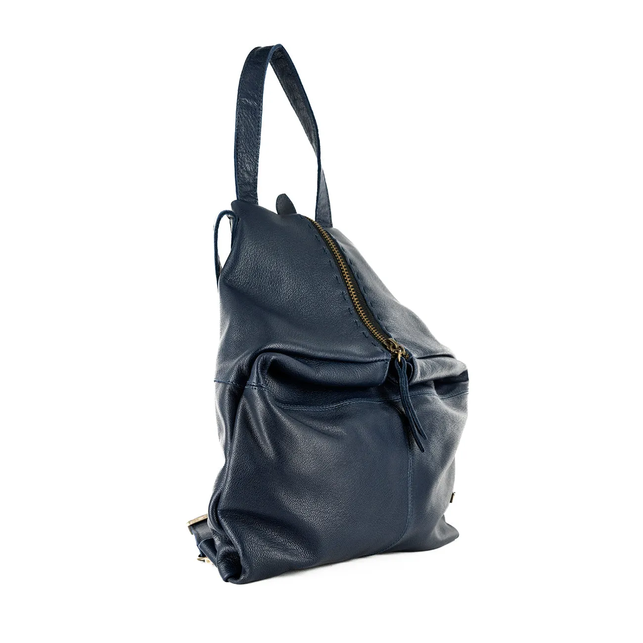 Ncumisa : Leather Backpack in Marine Cayak