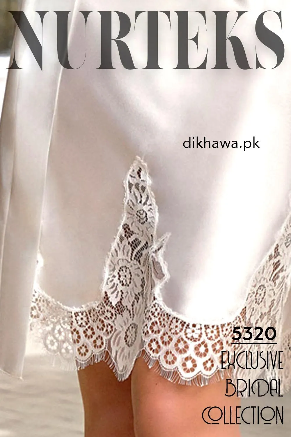 Nurteks - Exclusive Bridal Wedding Honeymoon 2Pc Short Nighty Set 5320 - Turkish Brand