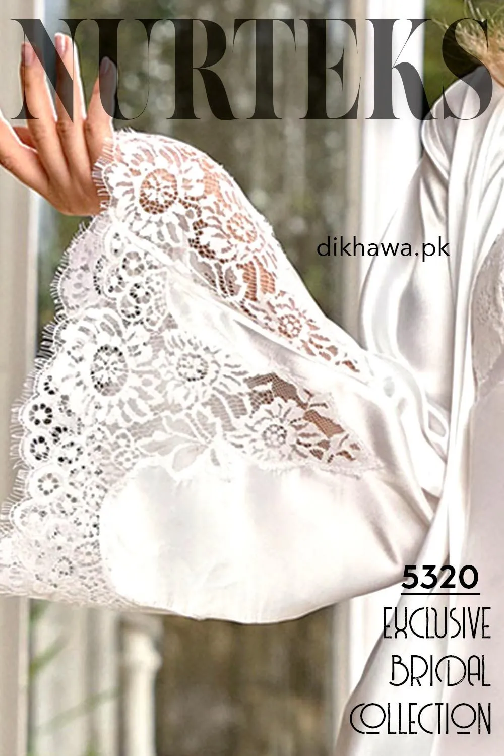 Nurteks - Exclusive Bridal Wedding Honeymoon 2Pc Short Nighty Set 5320 - Turkish Brand