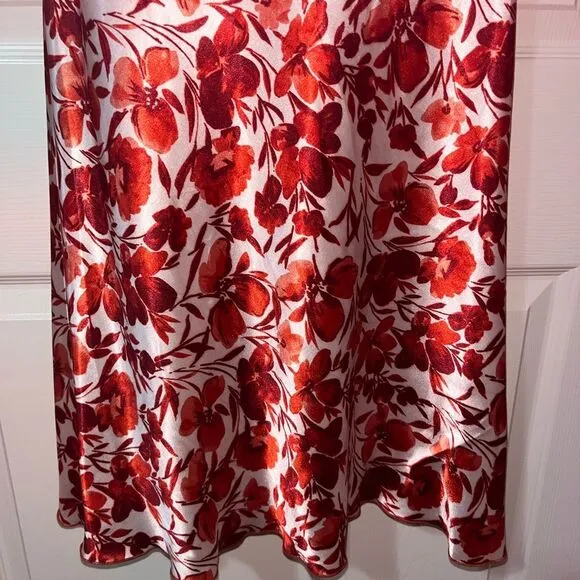 NWT Bebe SATIN COWL NECK SLIP MIDI DRESS Size XS #62