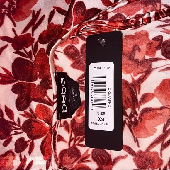 NWT Bebe SATIN COWL NECK SLIP MIDI DRESS Size XS #62