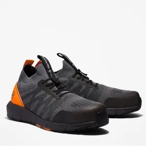 NWT Timberland Pro Men's Radius Knit Composite Toe Work Sneaker Grey/Orange 10.5