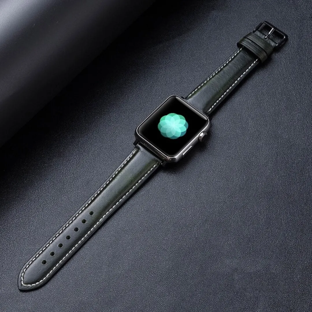 Oil Waxed Genuine Leather Apple Watch Band