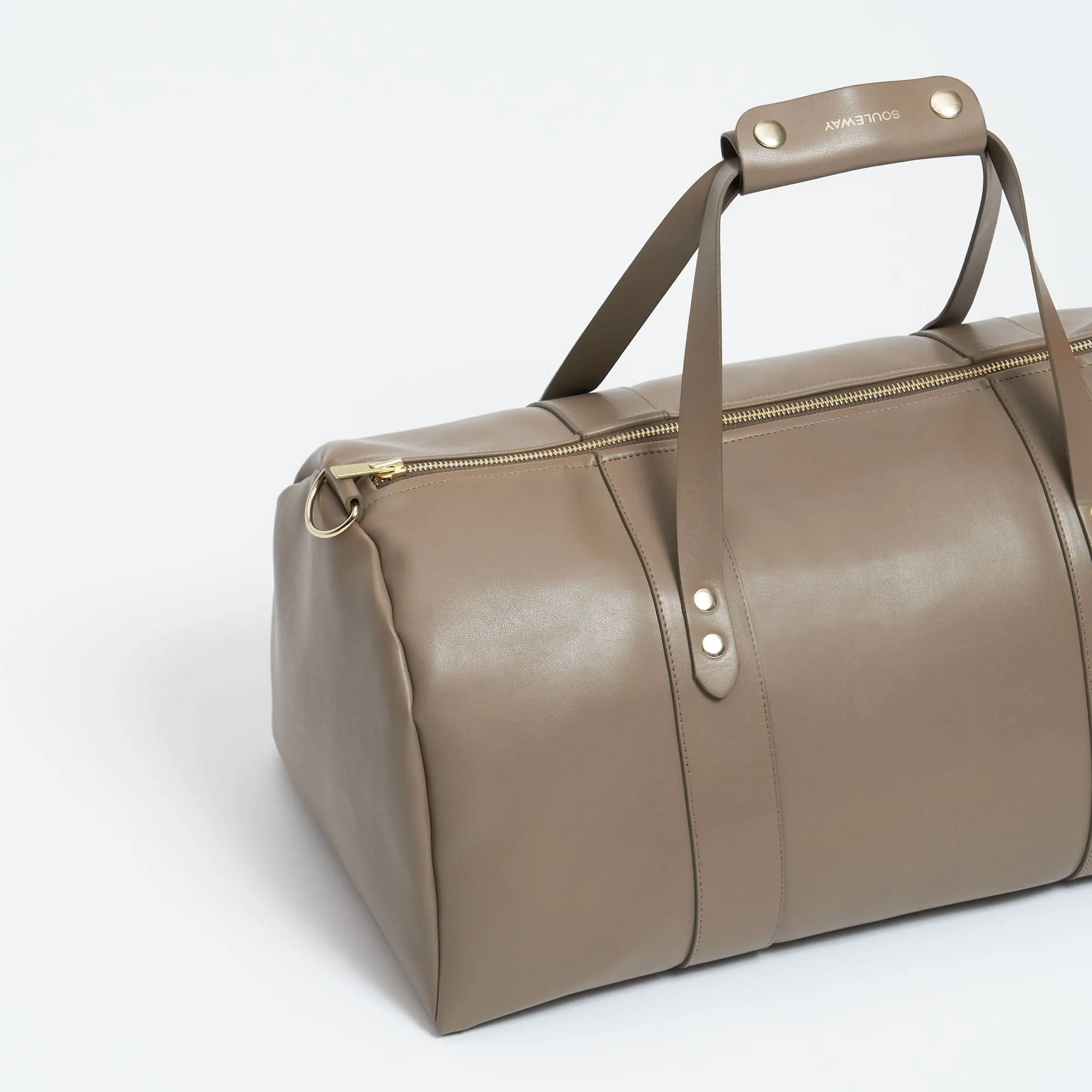 Oleatex Vegan Olive Leather Classic Weekender | Mocha Brown