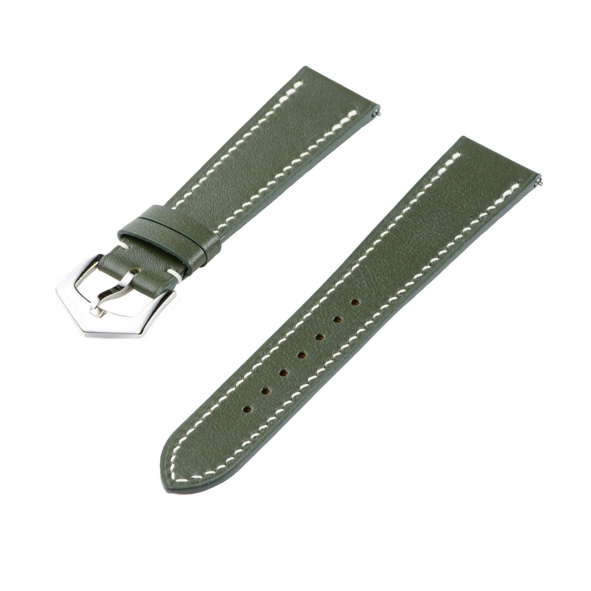 Olive Green Swift Leather Watch Strap