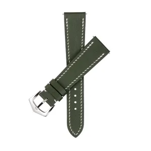 Olive Green Swift Leather Watch Strap