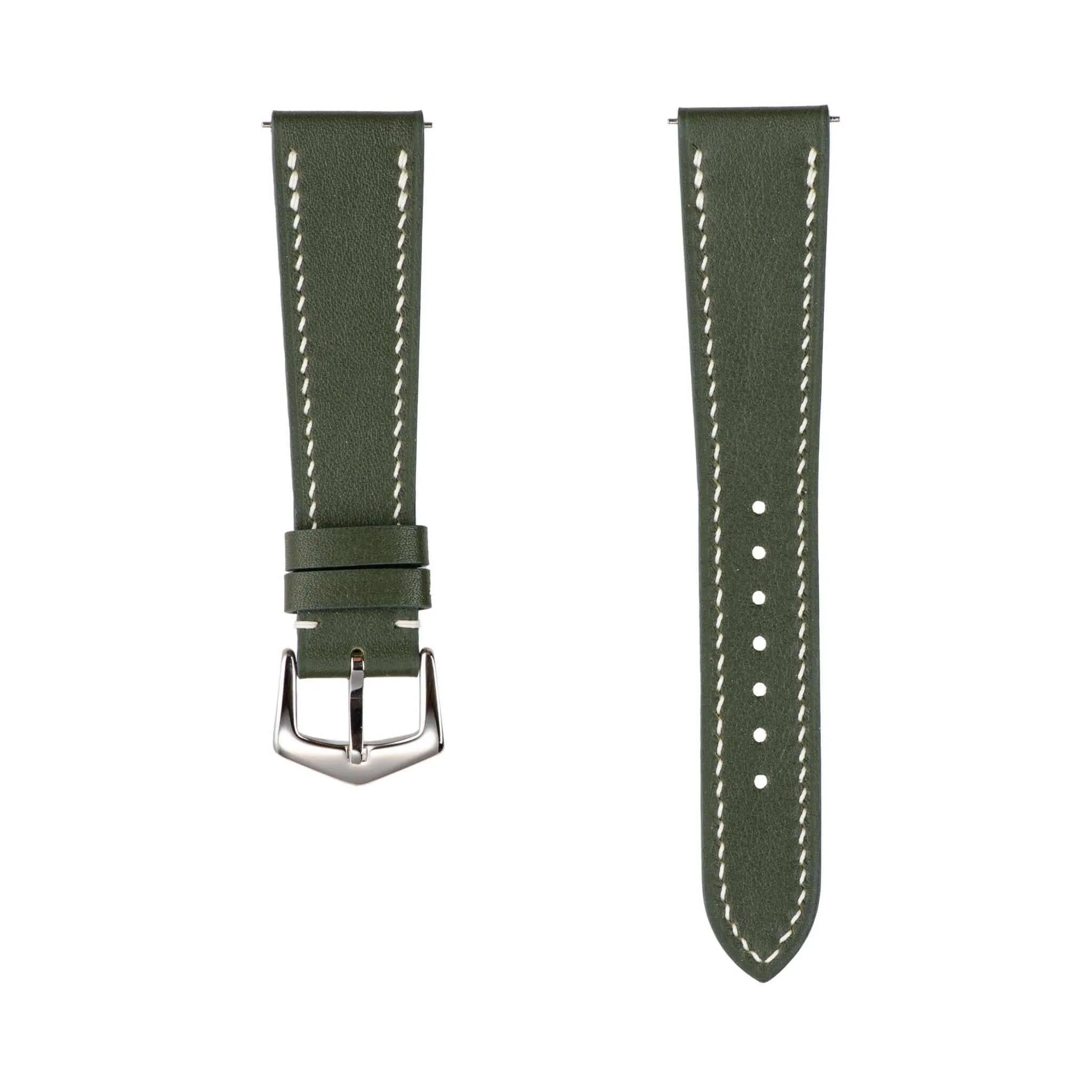 Olive Green Swift Leather Watch Strap