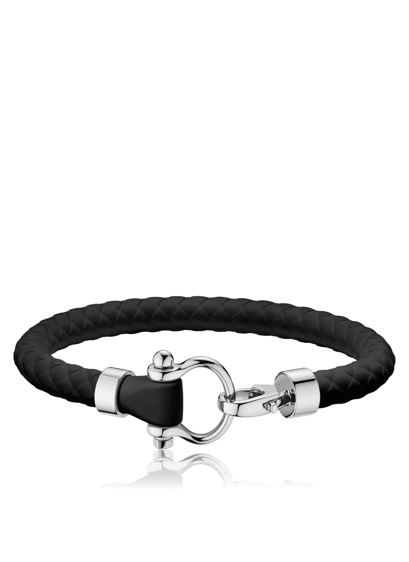 Omega Black Rubber and Stainless Steel Sailing Bracelet