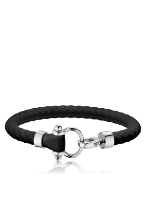 Omega Black Rubber and Stainless Steel Sailing Bracelet