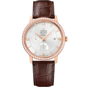 Omega De Ville Prestige 39.5 mm, red gold on leather strap