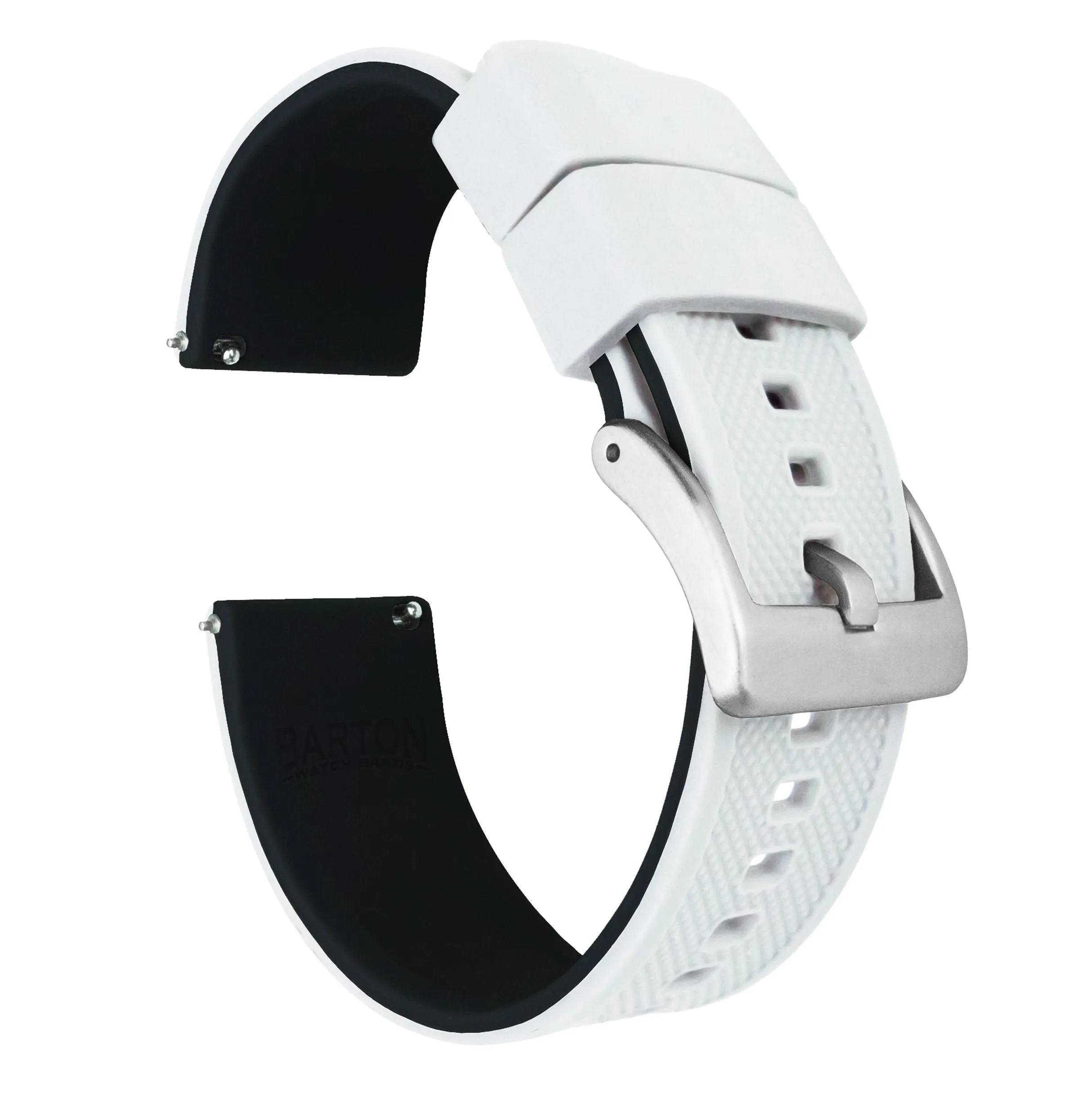 Omega Moonswatch Elite Silicone White Top Black Bottom Watch Band