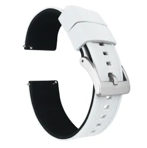 Omega Moonswatch Elite Silicone White Top Black Bottom Watch Band