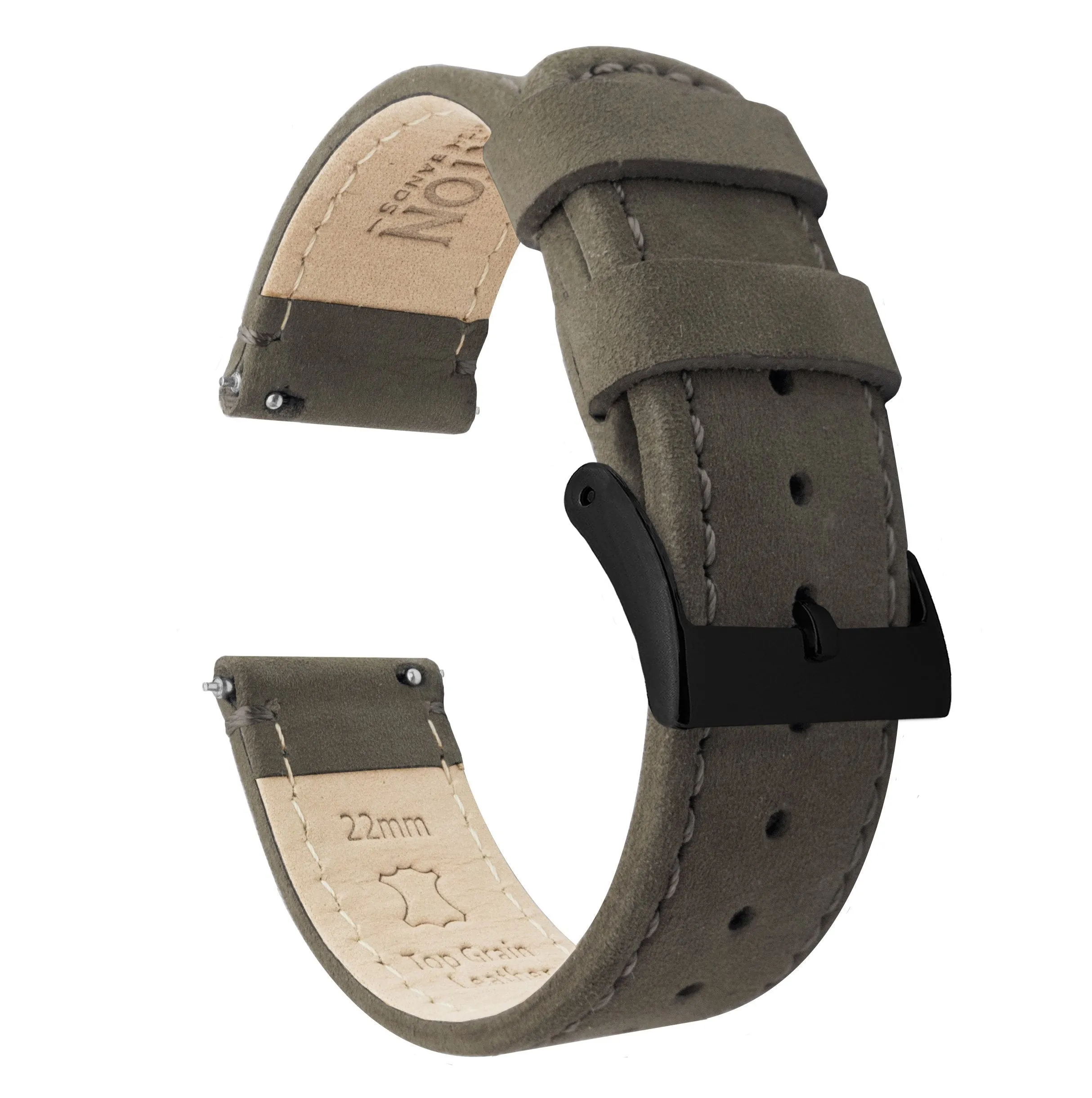 Omega Moonswatch Espresso Brown Leather Stitching Watch Band