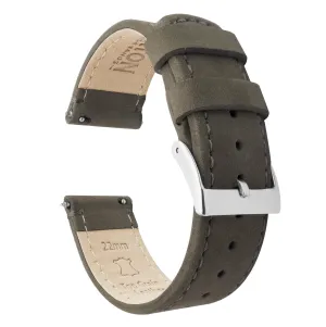 Omega Moonswatch Espresso Brown Leather Stitching Watch Band