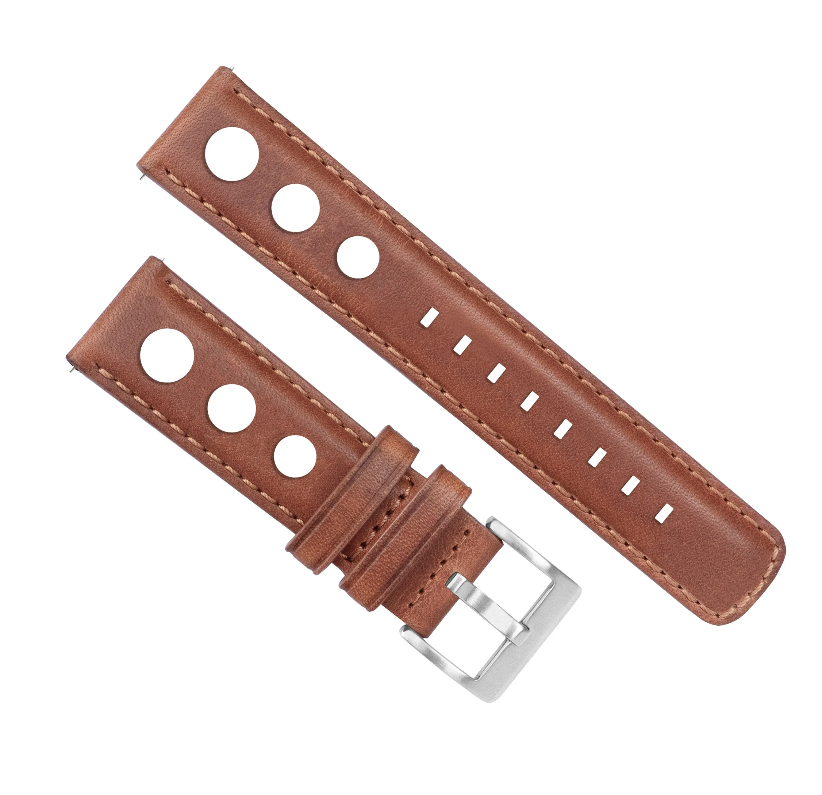 Omega Moonswatch Rally Horween Leather Caramel Brown Watch Band