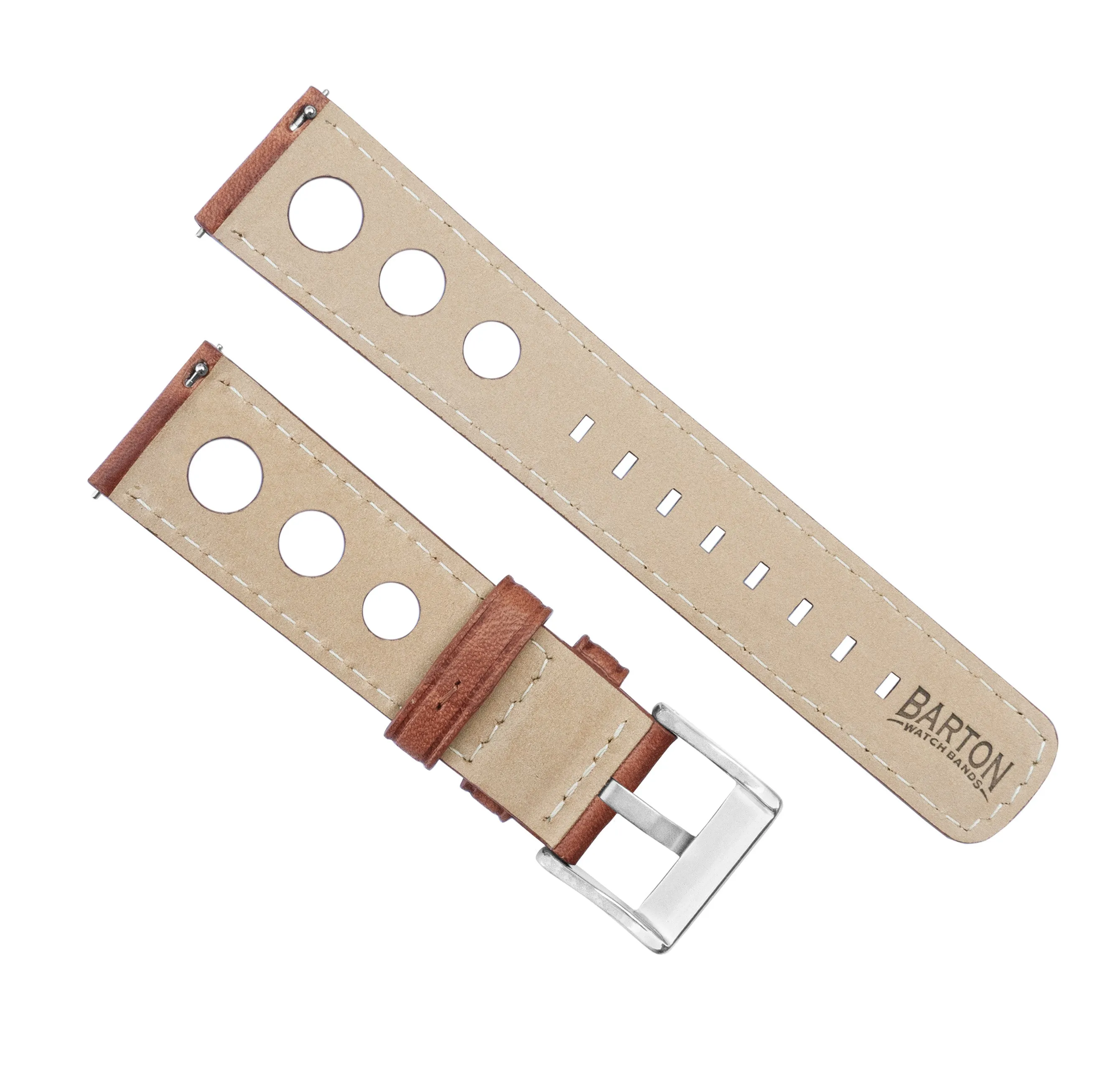 Omega Moonswatch Rally Horween Leather Caramel Brown Watch Band
