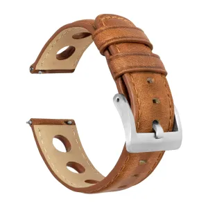 Omega Moonswatch Rally Horween Leather Caramel Brown Watch Band